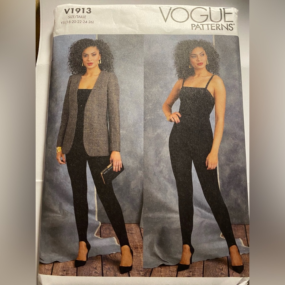 VOGUE Pattern 1913 Catsuit & Blazer Plus Size 18 20 22 24 26 New UNCUT